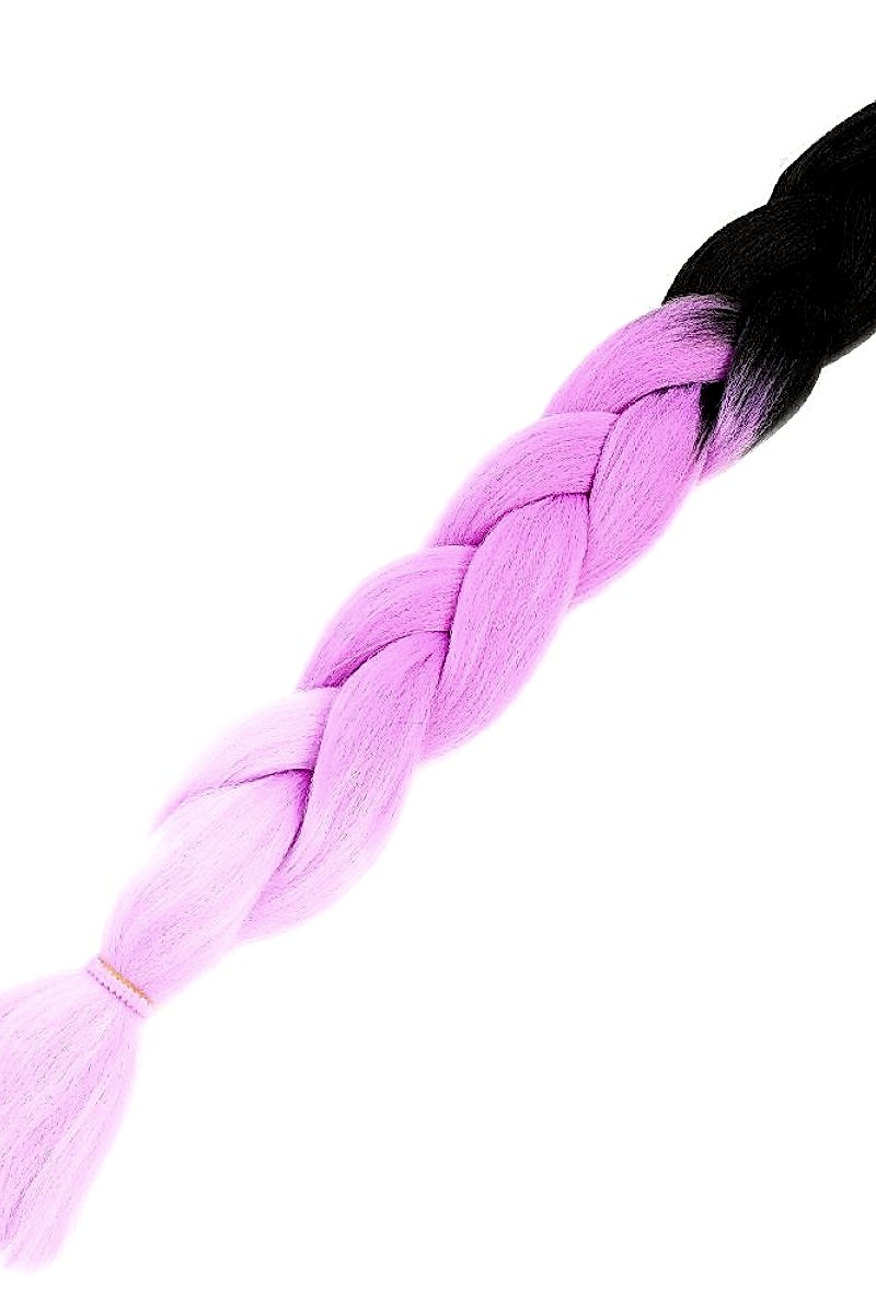 Afrika Örgüsü Ve Rasta İçin Sentetik Ombreli Saç - Siyah / Açık Mor / Lila