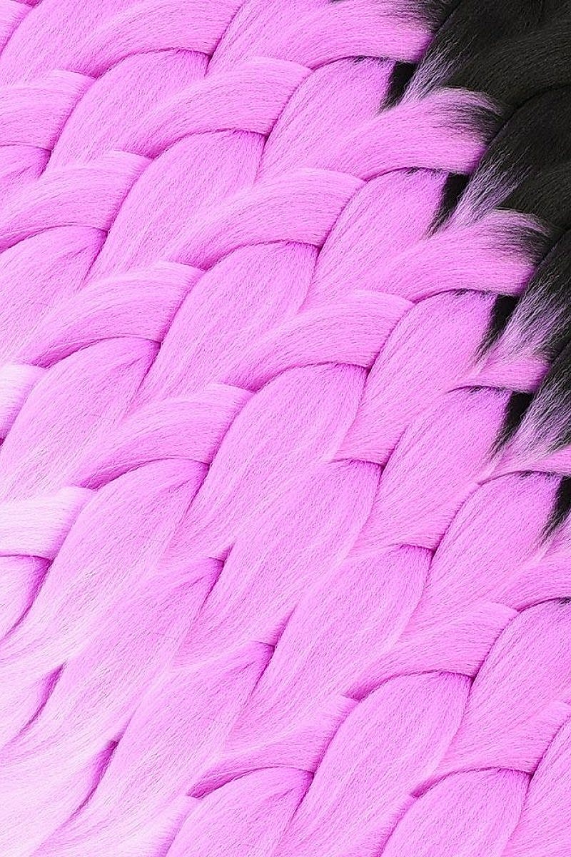 Afrika Örgüsü Ve Rasta İçin Sentetik Ombreli Saç - Siyah / Açık Mor / Lila