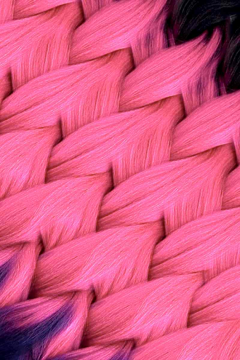 Afrika Örgüsü Ve Rasta İçin Sentetik Ombreli Saç - Siyah / Fuşya / Mor