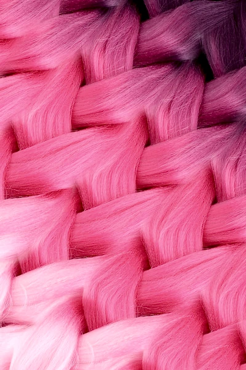 Afrika Örgüsü Ve Rasta İçin Sentetik Ombreli Saç - Koyu Pembe / Pembe / Açık Pembe