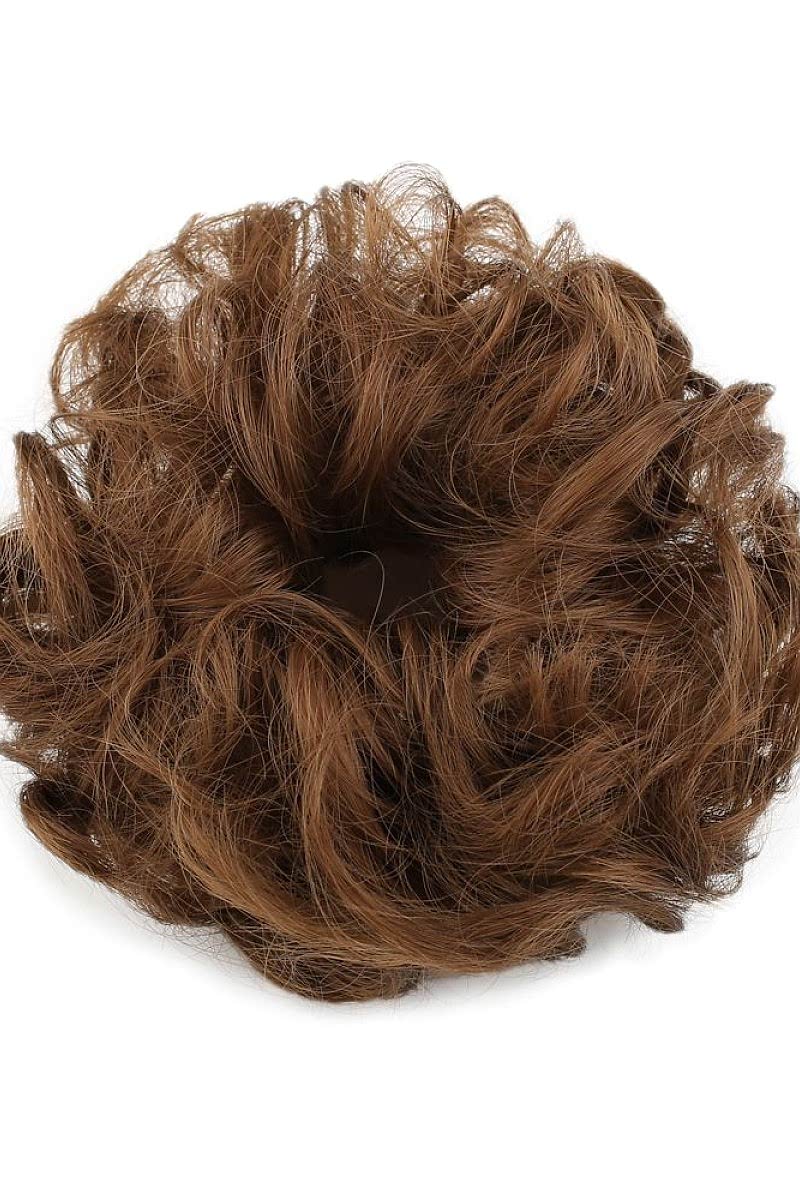 Saçlı Lastikli Topuz Toka - Bebek Kumralı