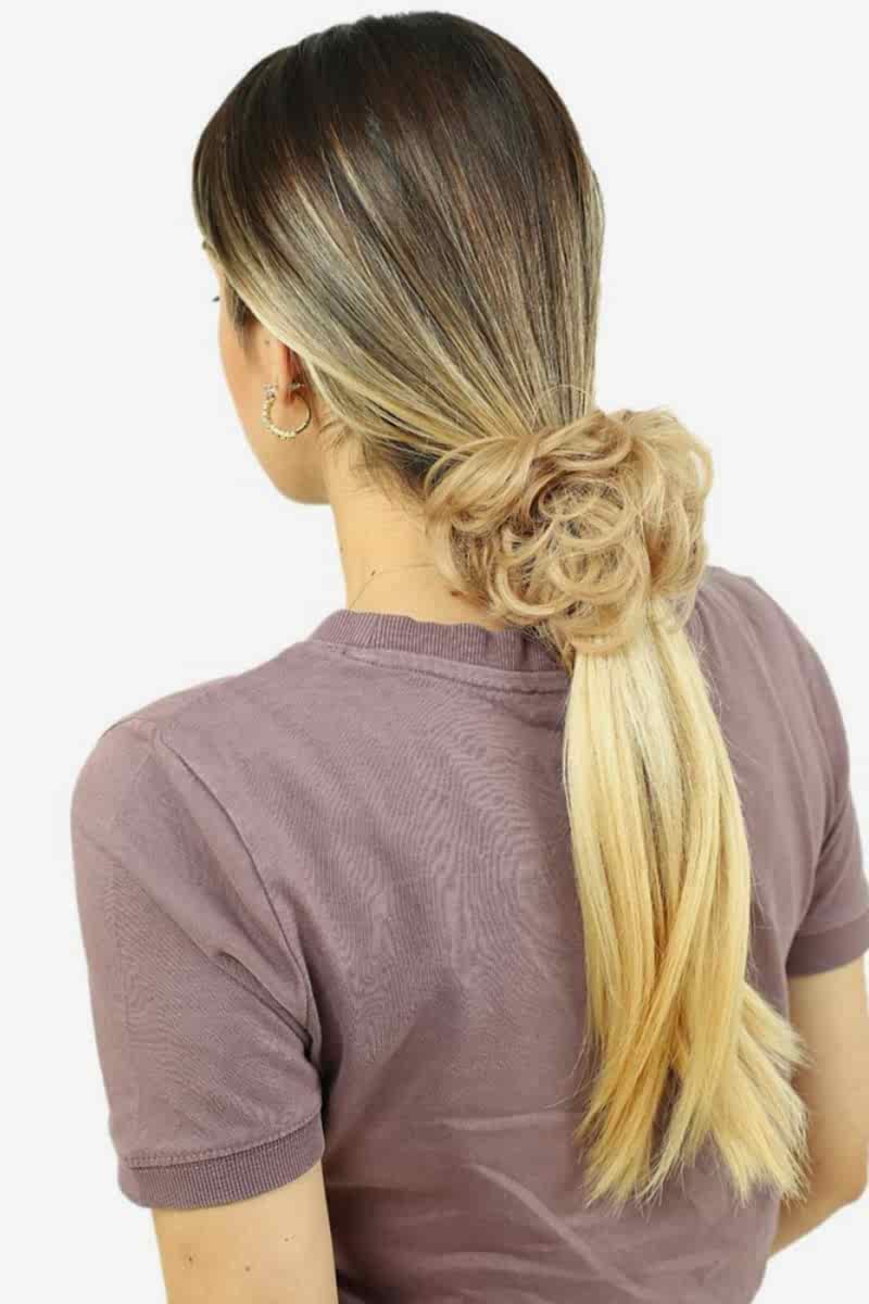 Saçlı Lastikli Topuz Toka - Balköpüğü