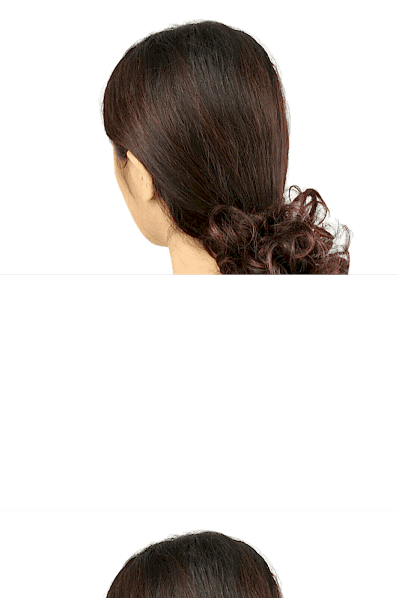 Saçlı Lastikli Topuz Toka - Koyu Kızıl