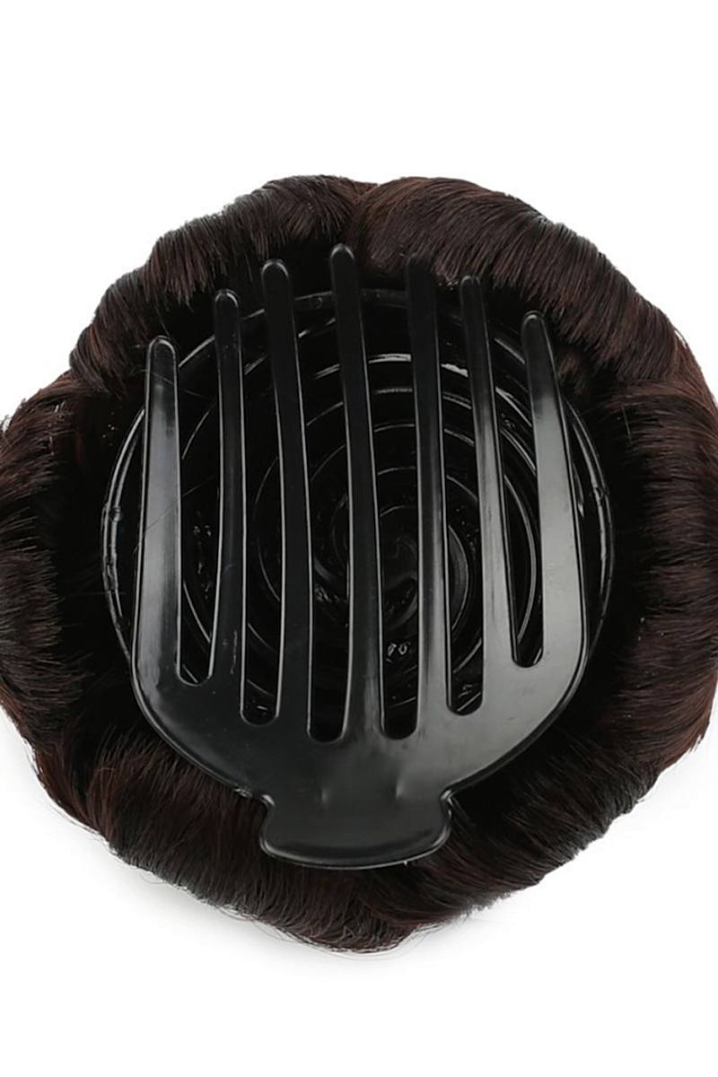 Taşlı Topuz Toka - Koyu Kahve