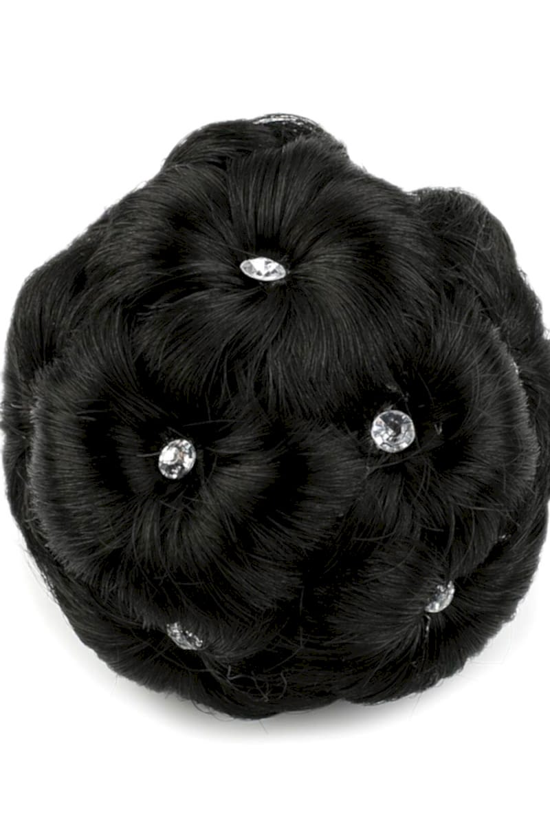 Taşlı Topuz Toka - Siyah