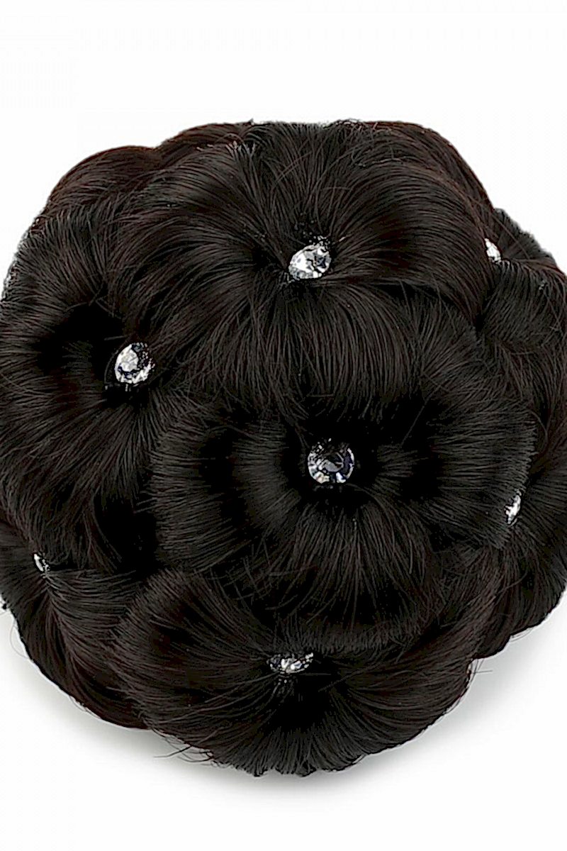 Taşlı Topuz Toka - Kahverengi