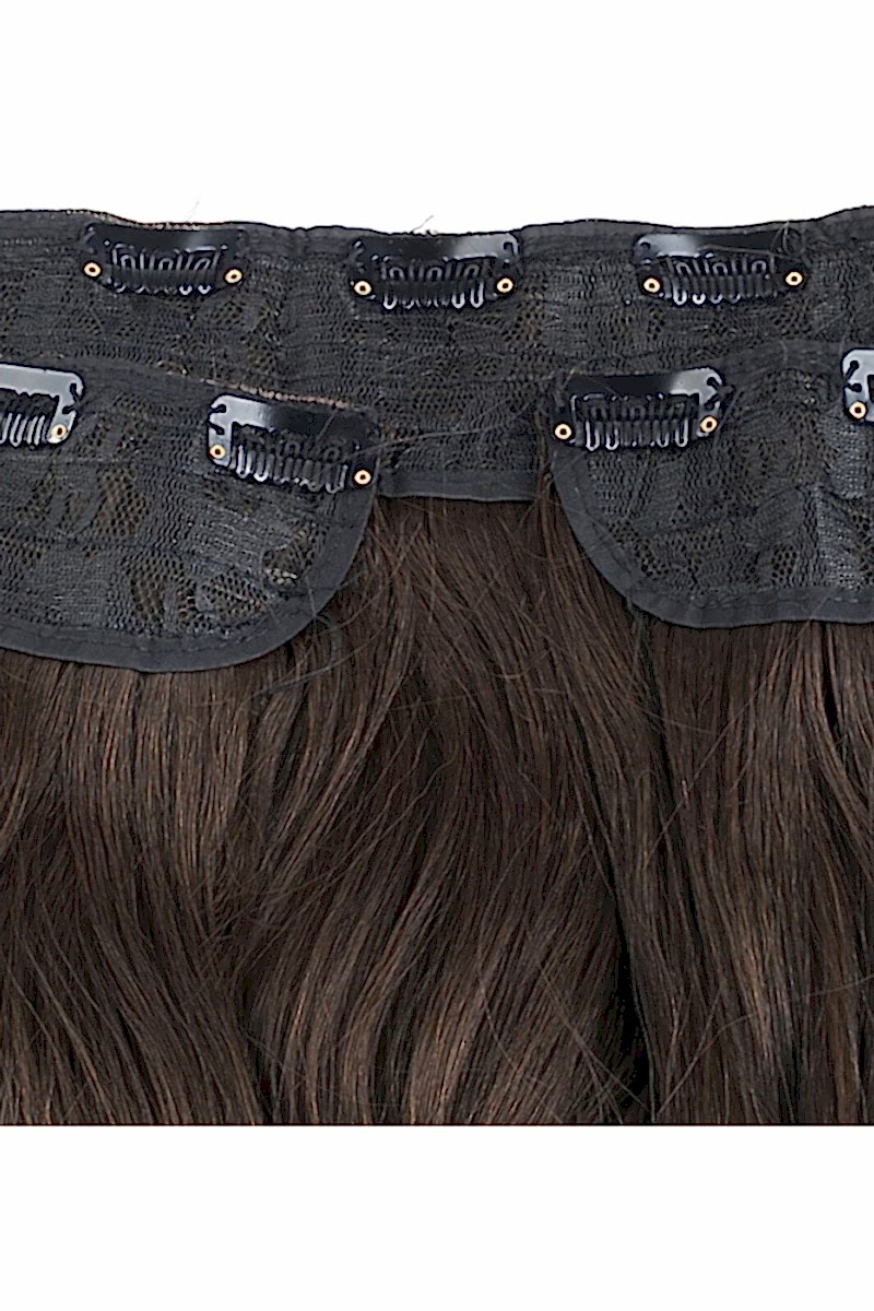 Fiber Sentetik Dalgalı Yarım Ay + 2 Yan Çıt Çıt -Kızıl