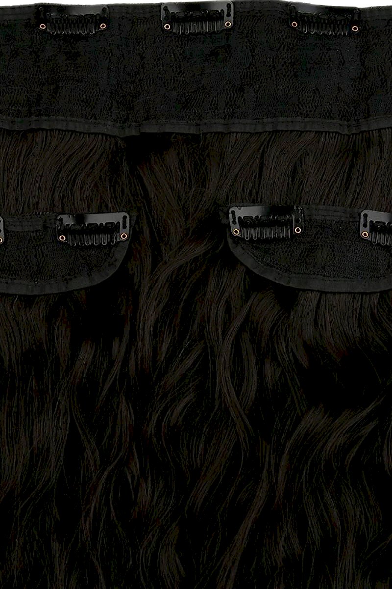 Fiber Sentetik Kabarık Dalgalı Yarım Ay + 2 Yan Çıt Çıt - Kahverengi