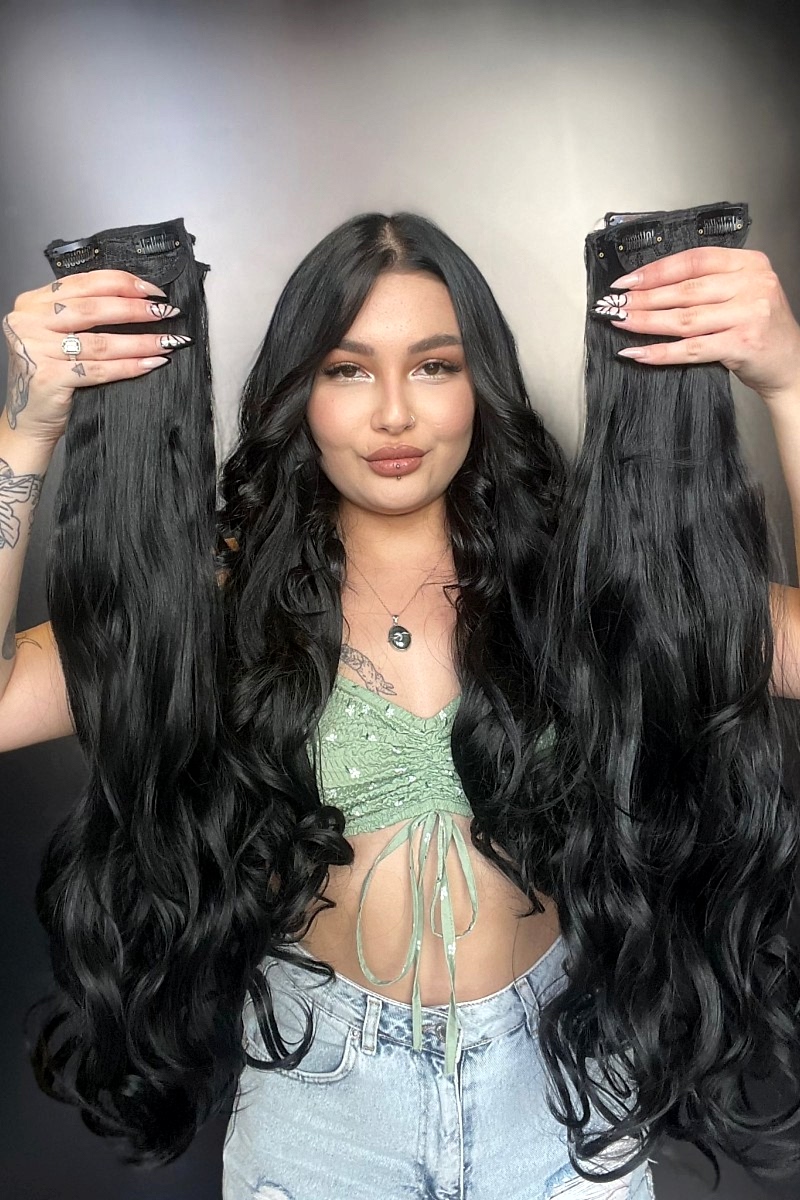 Dalgalı 8 Parça Çıt Çıt - Siyah