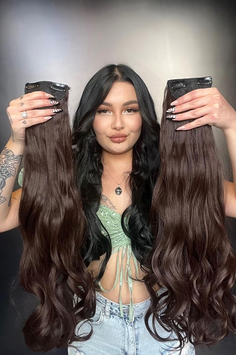 Dalgalı 8 Parça Çıt Çıt - Koyu Kahve