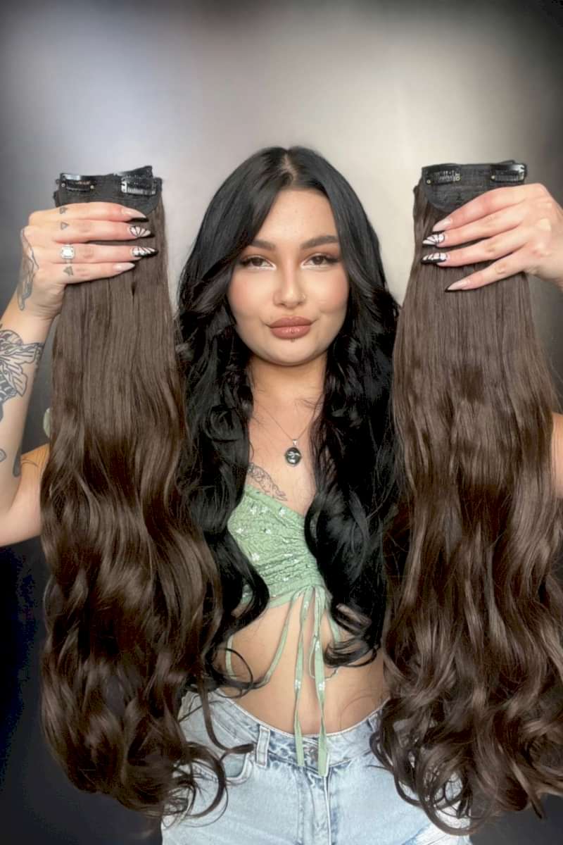 Dalgalı 8 Parça Çıt Çıt - Açık Kahve