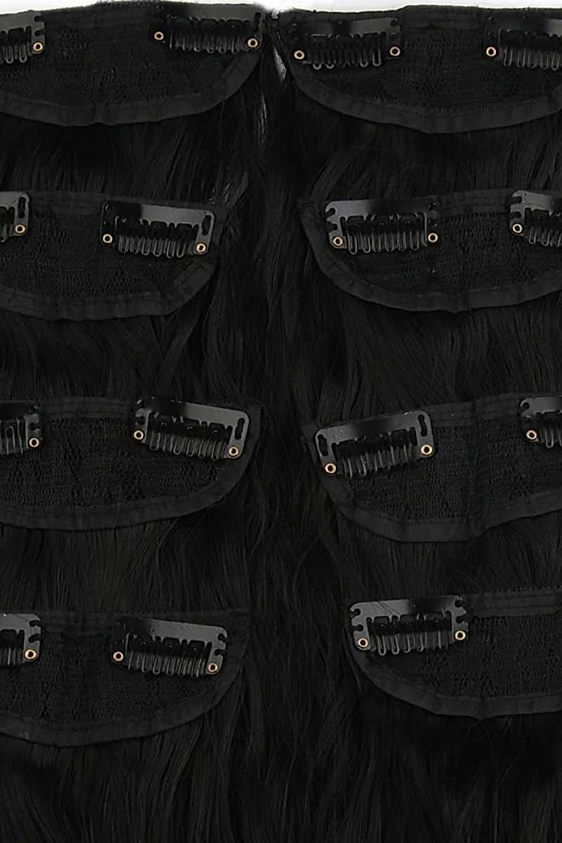 Afro Dalgalı 8 Parça Çıt Çıt - Siyah