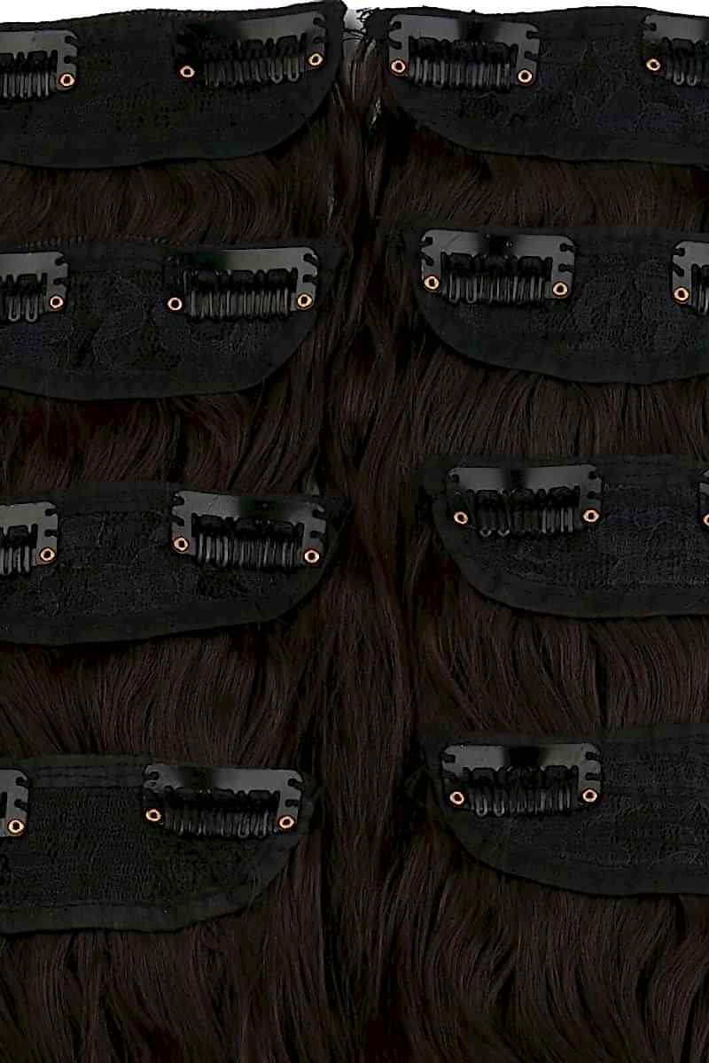 Afro Dalgalı 8 Parça Çıt Çıt - Koyu Kahve