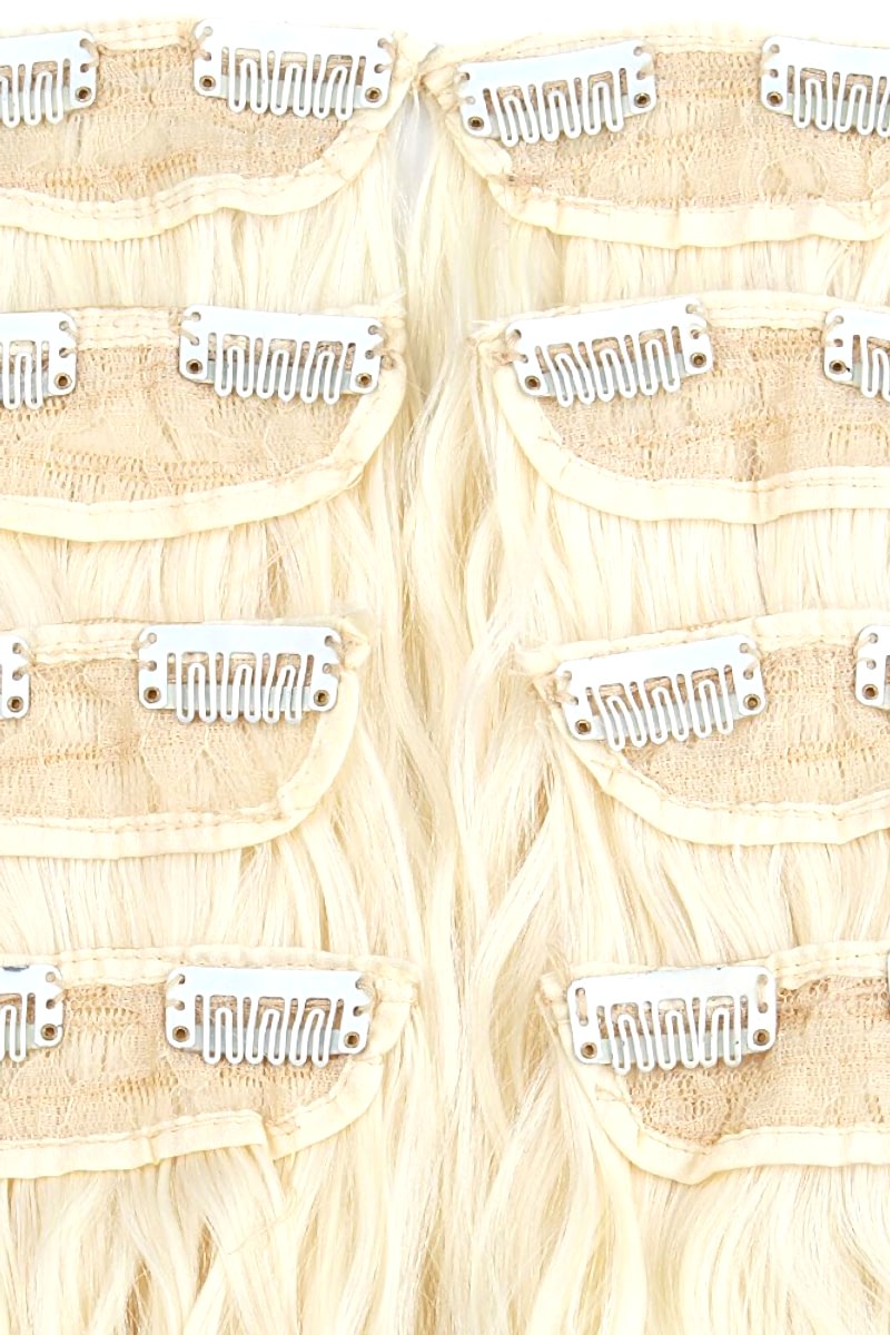 Afro Dalgalı 8 Parça Çıt Çıt - Açık Platin