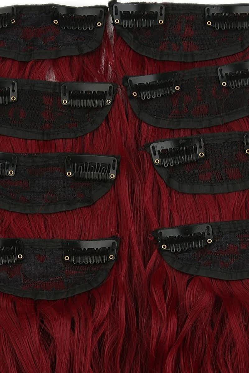 Afro  Dalgalı 8 Parça Çıt Çıt - Kızıl