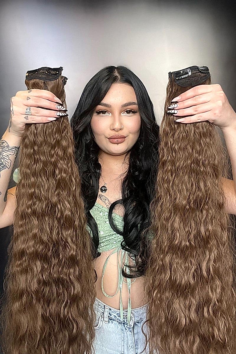 Afro  Dalgalı 8 Parça Çıt Çıt - Kumral