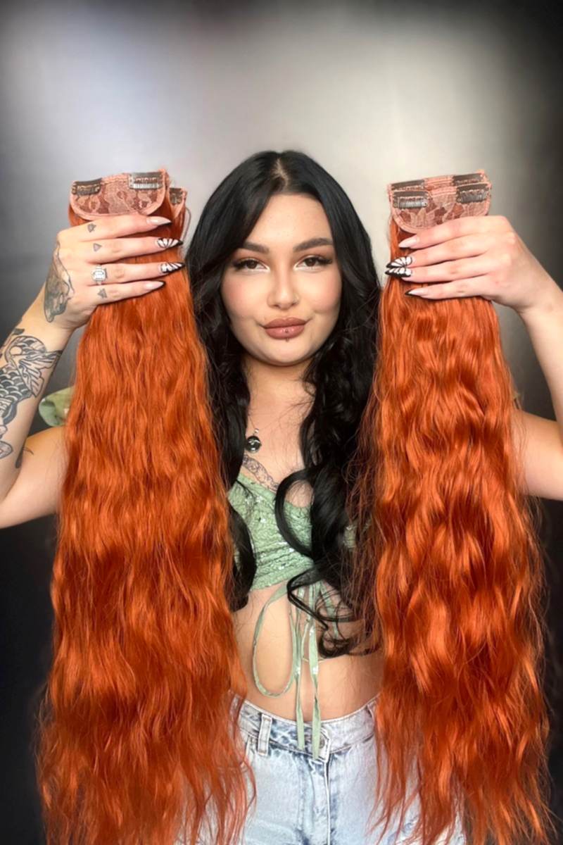 Afro Dalgalı 8 Parça Çıt Çıt - Bakır