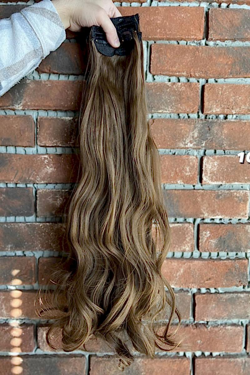 Fiber Sentetik Dalgalı 8 Parça Çıt Çıt - Kumral