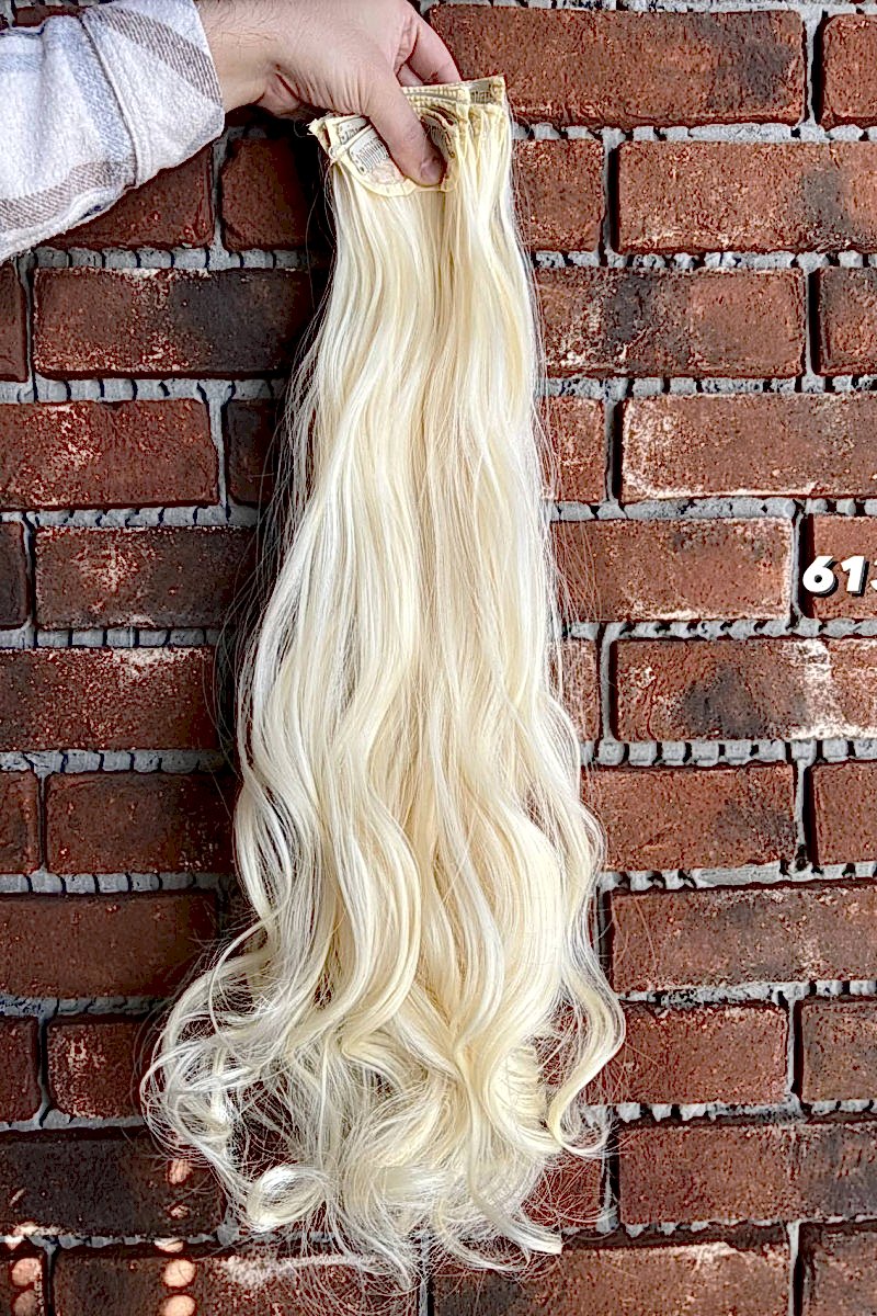 Fiber Sentetik Dalgalı 8 Parça Çıt Çıt - Açık Platin